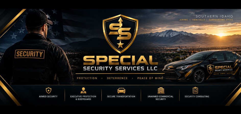 Special Security Services LLC branded Southern Idaho security banner